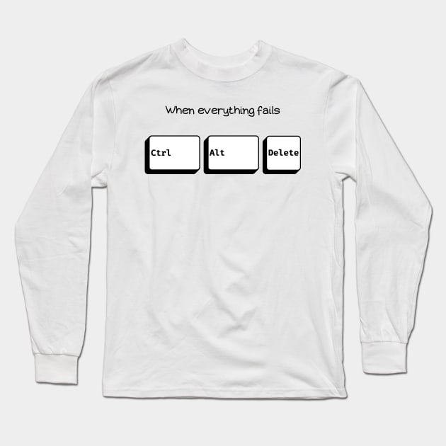 Control - Alt - Delete Long Sleeve T-Shirt by Sugar Llama